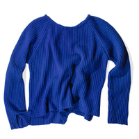 Ichi Antiquités Rib Knit Pullover in Blue