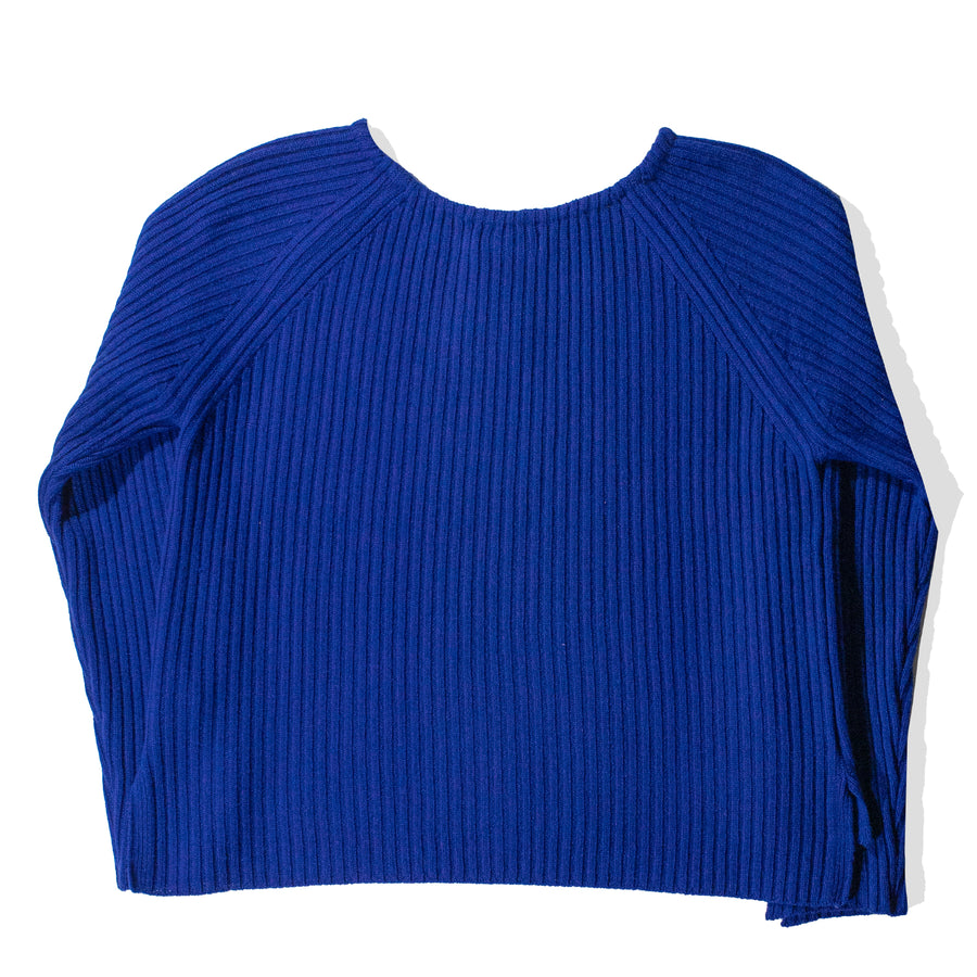 Ichi Antiquités Rib Knit Pullover in Blue