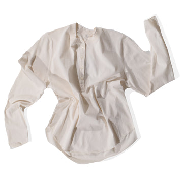 Ichi Antiquités Undyed Henley Neck in Natural