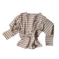 Ichi Antiquités Undyed Stripes Pullover in Natural x Camel