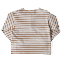Ichi Antiquités Undyed Stripes Pullover in Natural x Camel