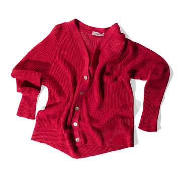 Ichi Antiquités Wholegarment Cardigan in Red