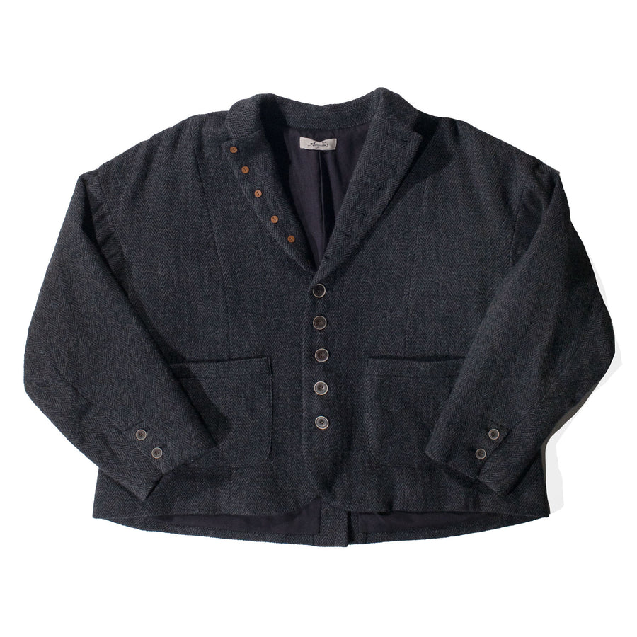 Ichi Antiquités Wool Herringbone Jacket in Black