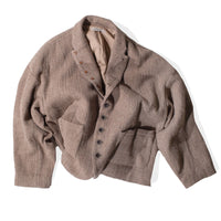 Ichi Antiquités Wool Herringbone Jacket in Mocha Beige