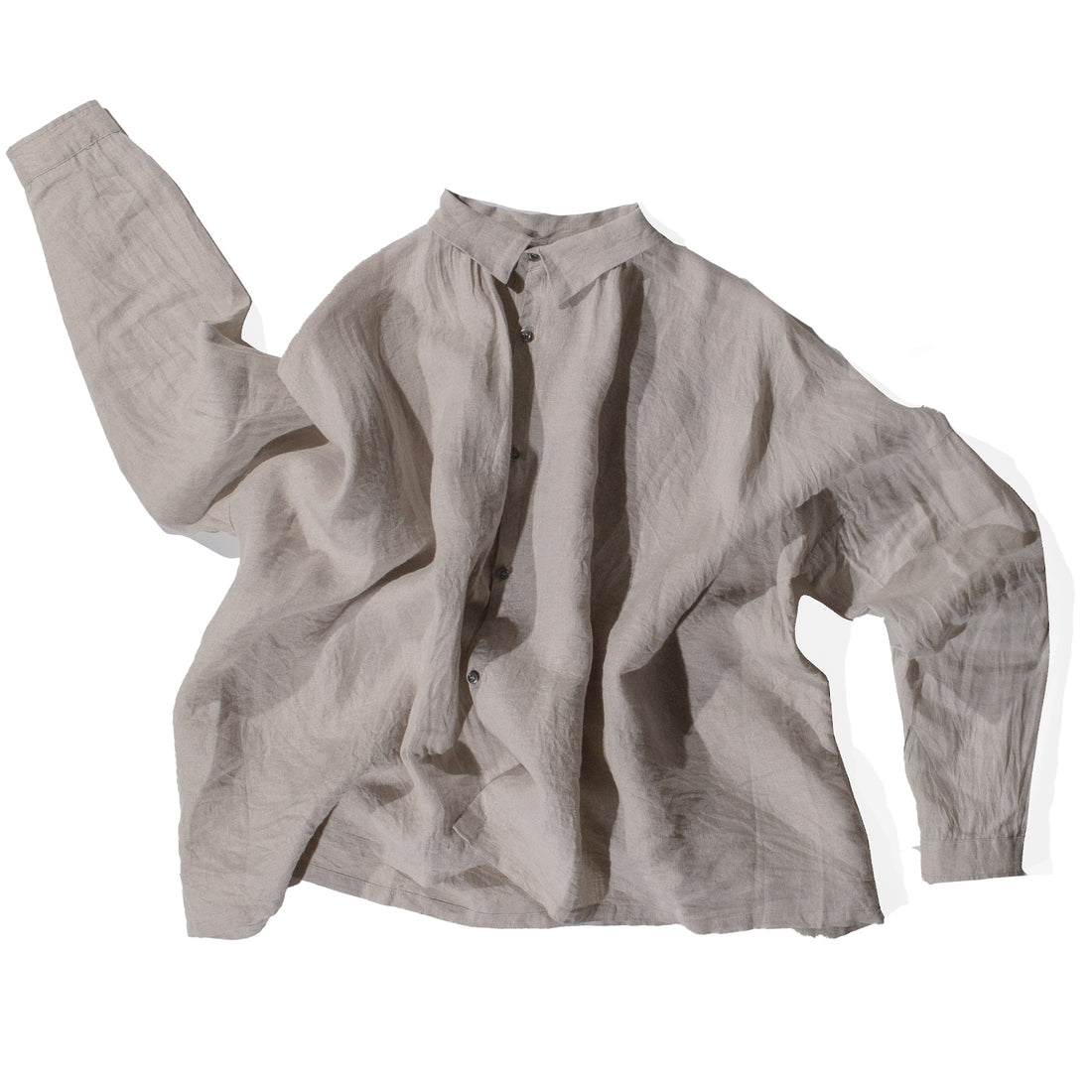 Ichi Antiquités Woven Linen Shirt in Natural