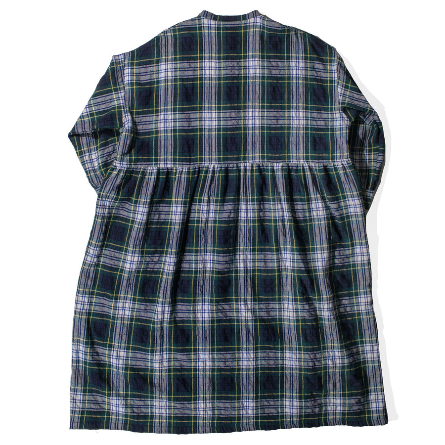 Ichi Antiquités Wool Washer Tartan Dress in Green