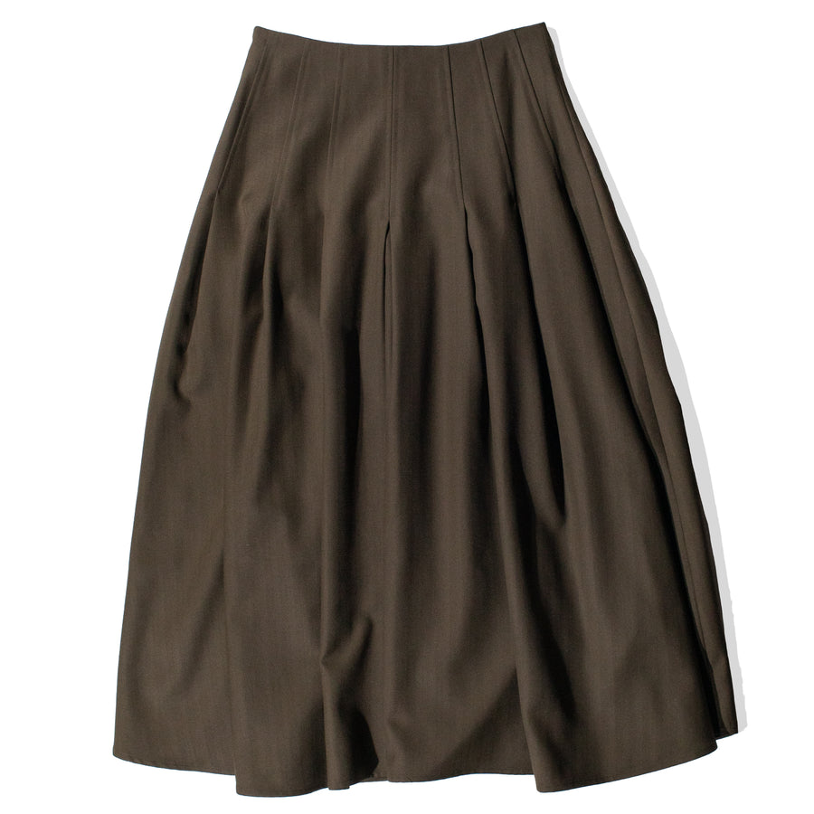 Kallmeyer Dakota Pleated Skirt in Dark Olive