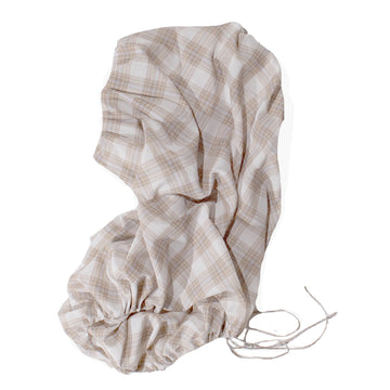 Kallmeyer Naia Draped Top in Beige Plaid