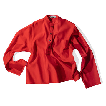 KasMaria Oxford Popover Shirt in Mandarin