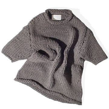 Lauren Manoogian Handknit Jersey Tee in Washed Black