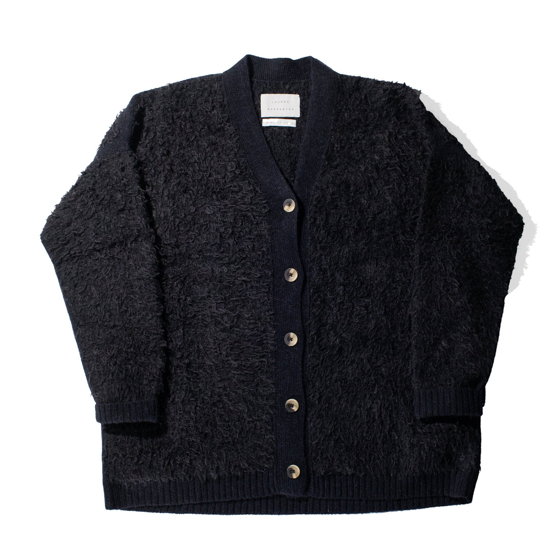 Lauren Manoogian Sherpa Cardigan in Black Melange – JUDITH