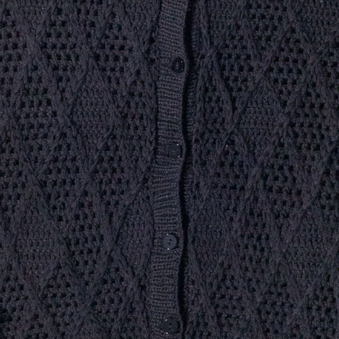 Proche Argyle Polo Cardigan in Black