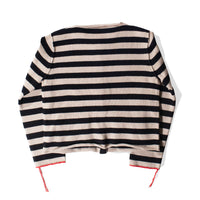 Raquel Allegra Ferris Cardigan in Black Stripe