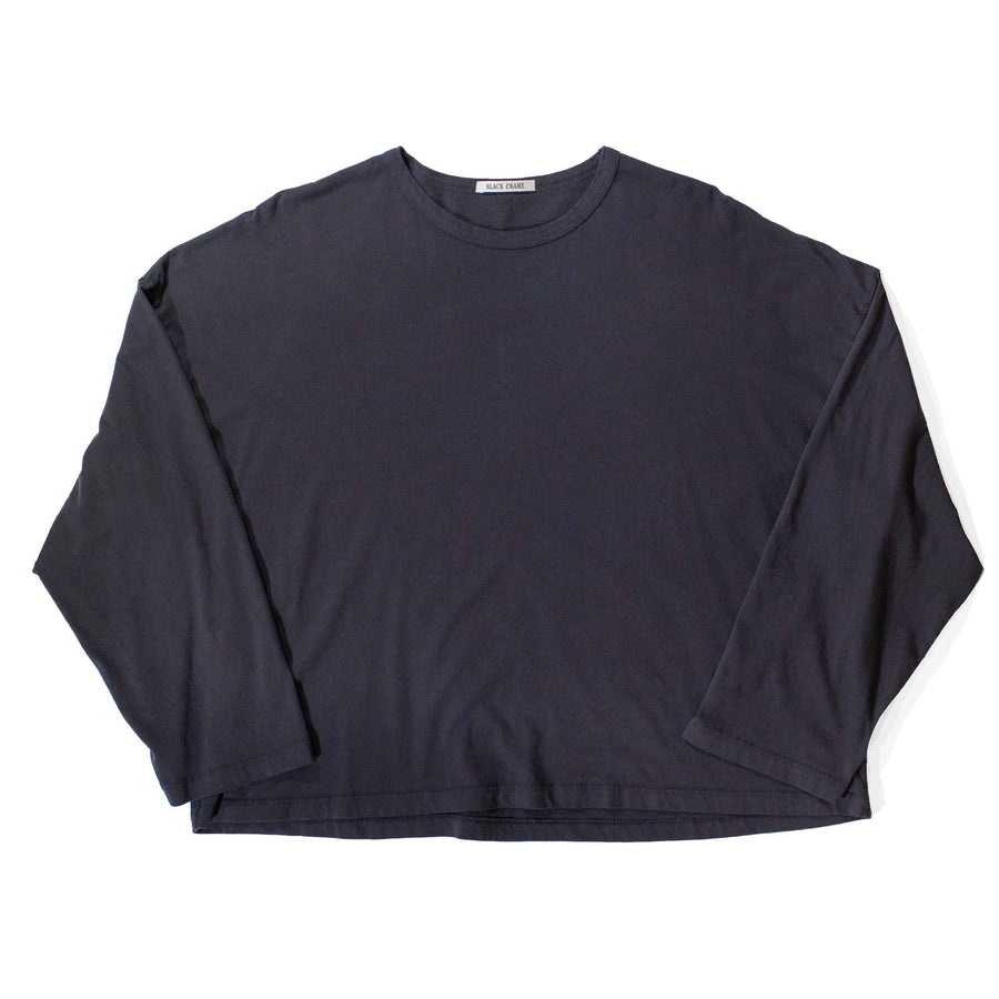 Black Crane Loose L/S Tee in Dark Grey