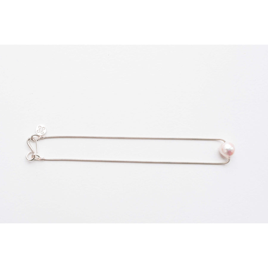 Sapir Bachar Pearl Snake Choker in Sterling Silver