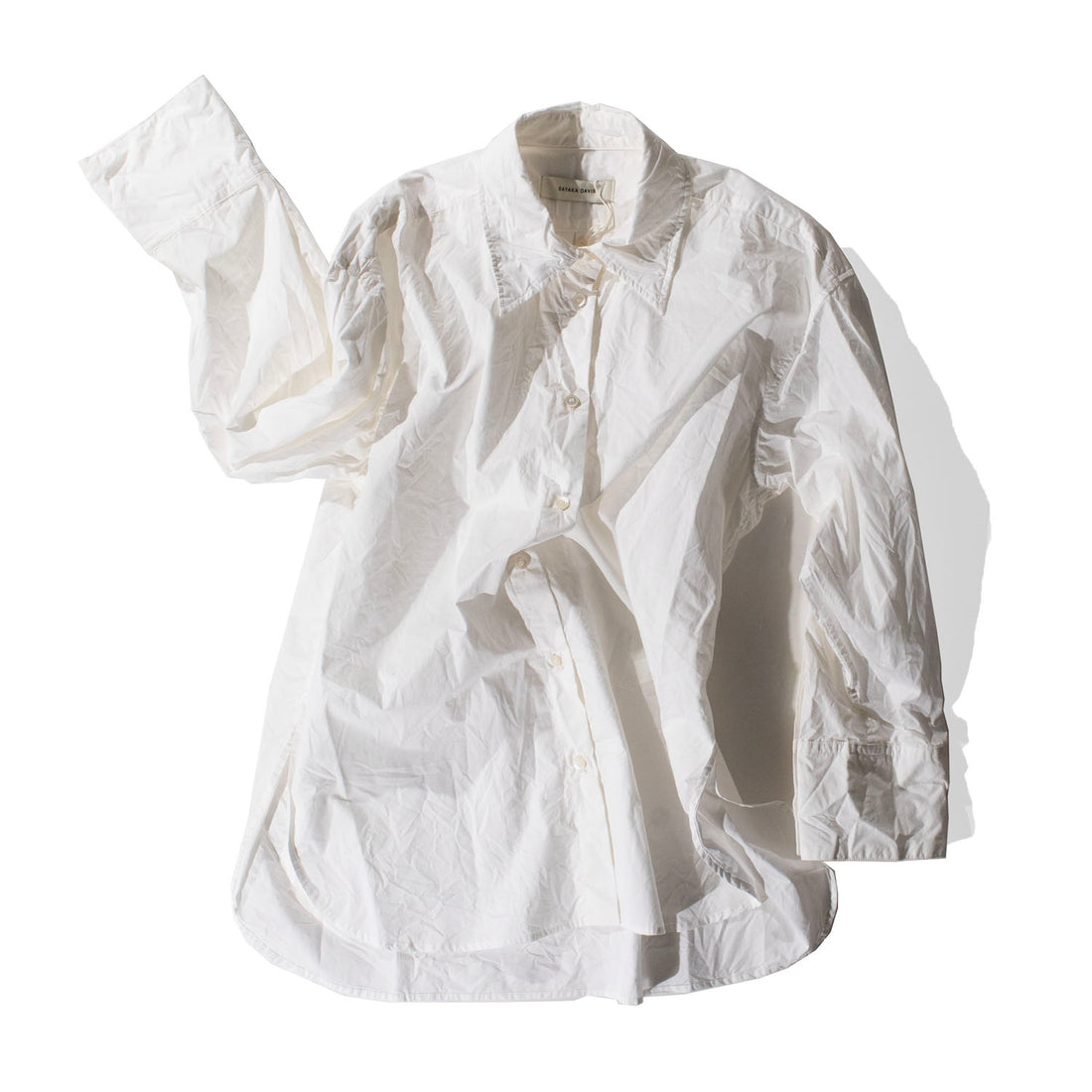 Sayaka Davis Crinkled Oversized Shirt in White