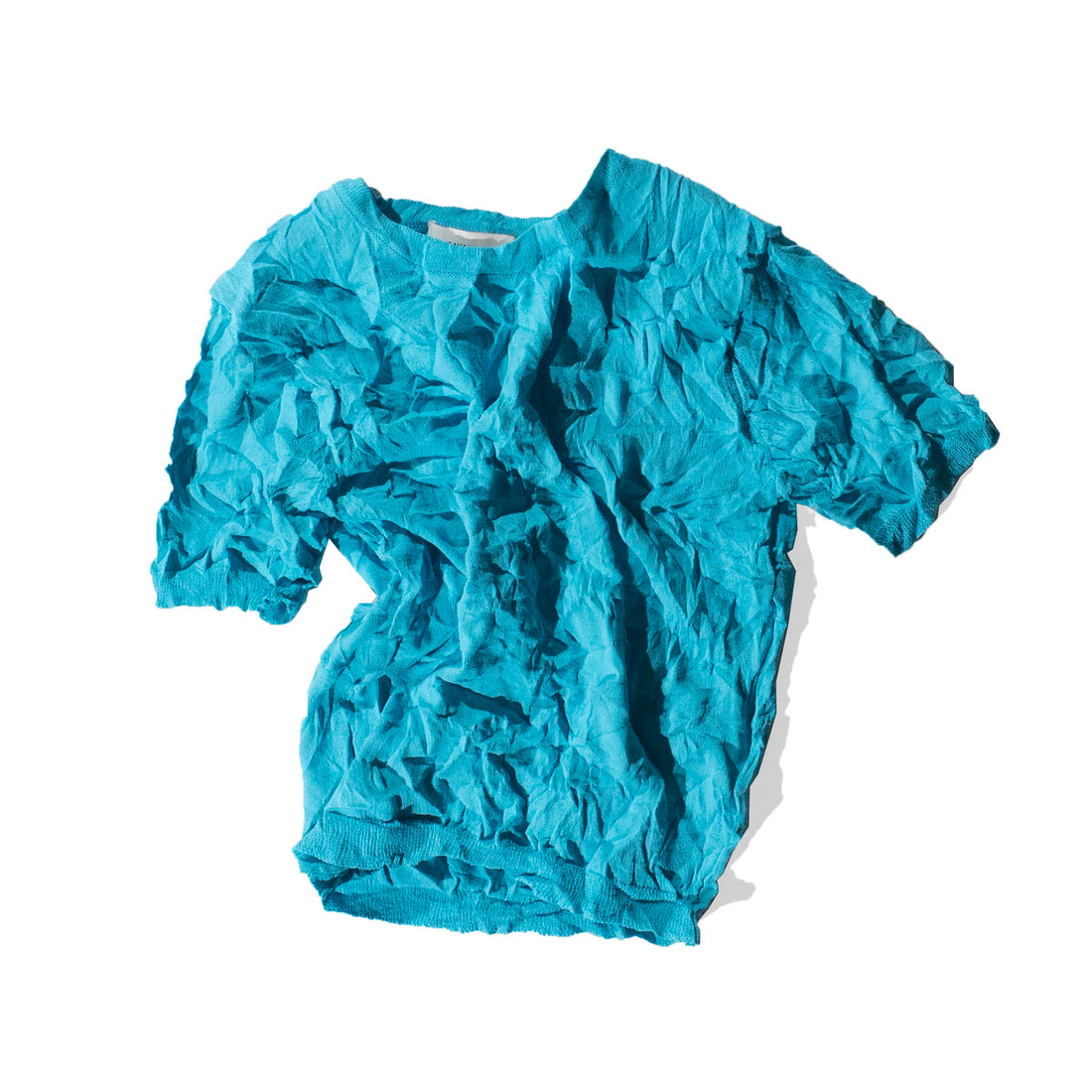 Sayaka Davis Crinkled Petite Knit Tee in Teal