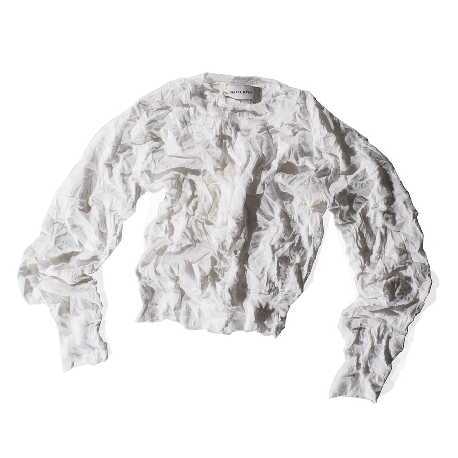 Sayaka Davis Crinkled Pullover in White