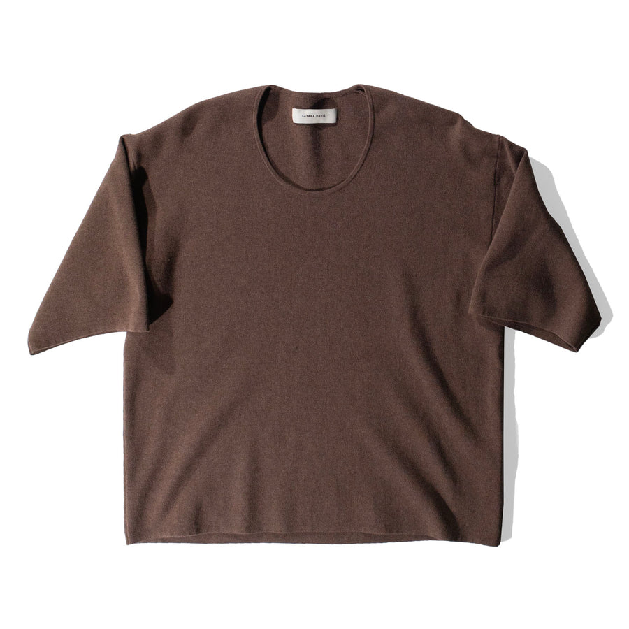 Sayaka Davis U-Neck Knit Tee in Wood