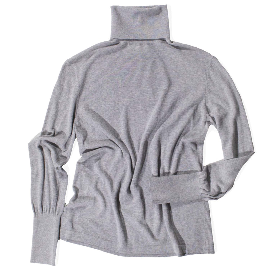 Studio Nicholson Nilo Roll Neck Sweater in Light Grey Marl