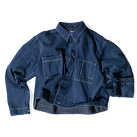 Chimala Unisex 7.5oz Old Denim Short Work Shirt in Indigo