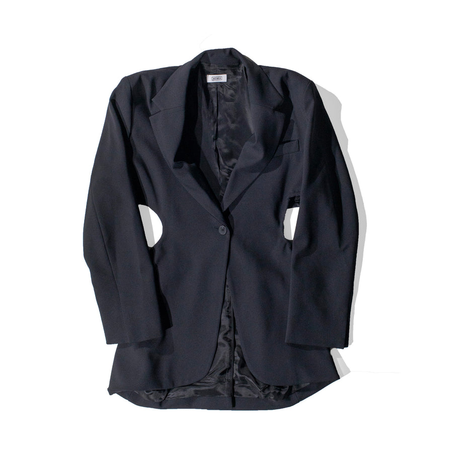 Nomia Gathered Cutout Blazer in Black