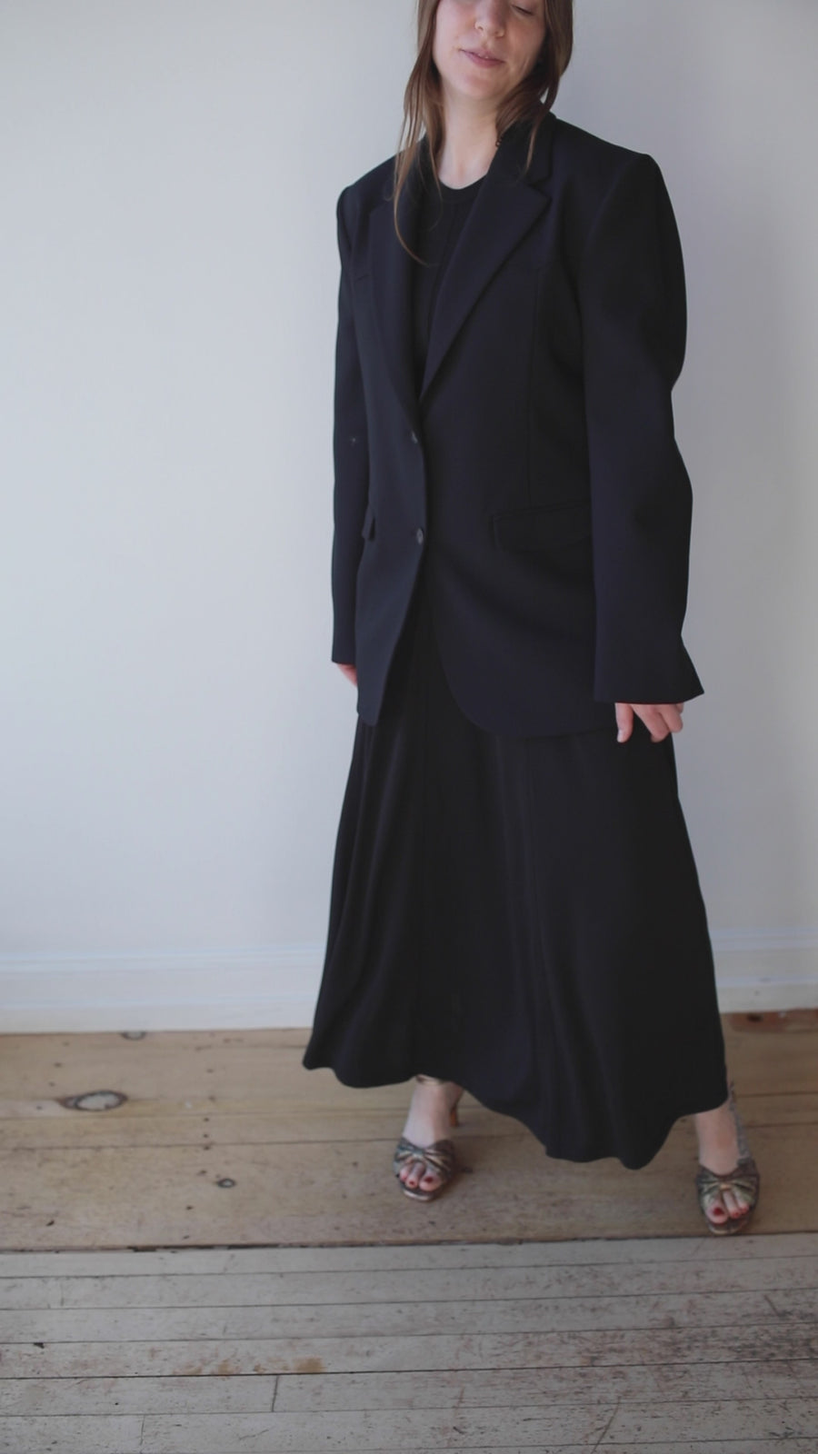 Nomia Oversized Yolk Blazer in Black