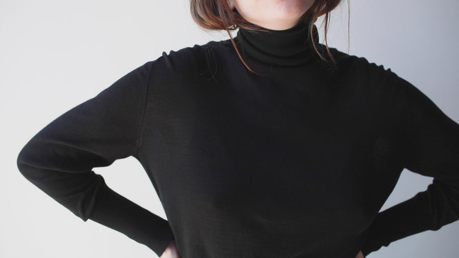 Studio Nicholson Nilo Roll Neck Sweater in Black