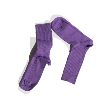 Baserange Rib Overankle Socks in Yu Purple