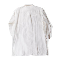 Ichi Antiquités Linen Natural Washer Long Sleeve Shirt in White