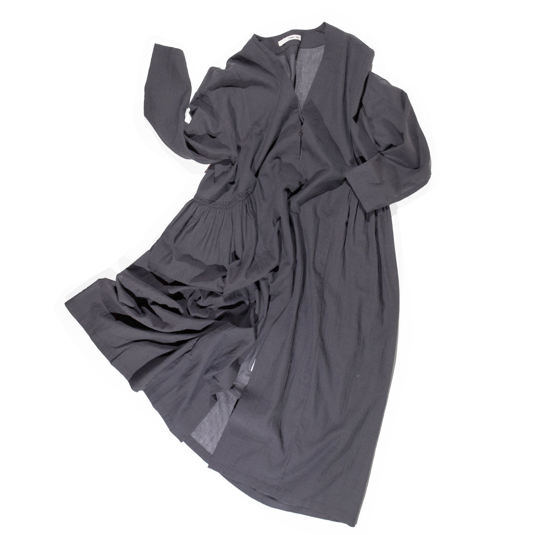 Evam Eva Shirring Robe in Stone Gray