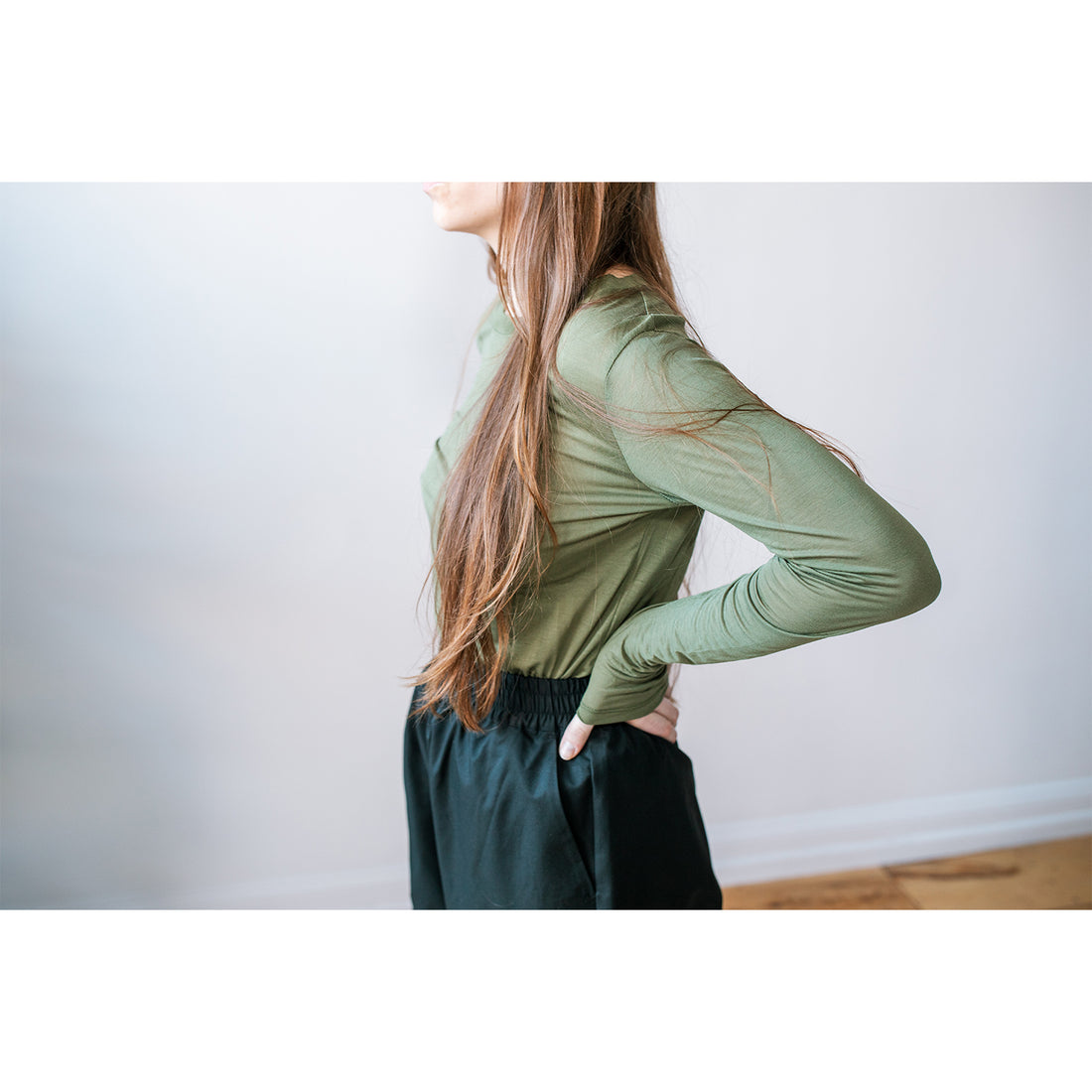 Baserange Long Sleeve Tee in Apache Green – JUDITH